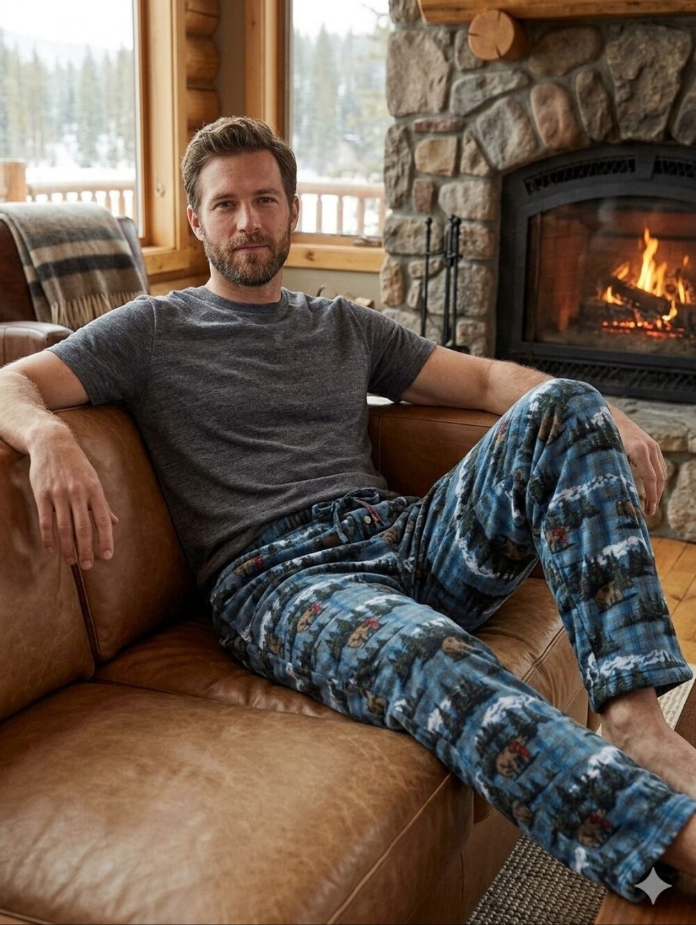 Eddie Bauer men's fleece pajama lounge pants (RN# 157622)